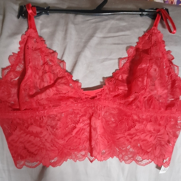 FREE PEOPLE Intimately Everyday Longline Bralette in Neon Red Sz Small - Picture 4 of 5